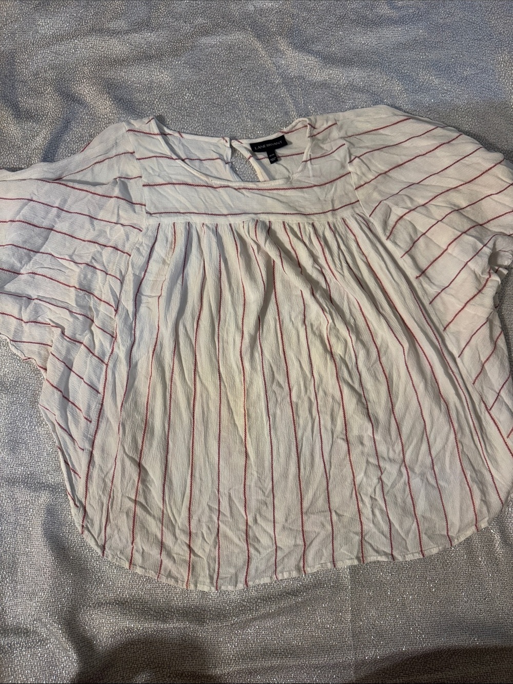 White Tunic with Red Pinstripes